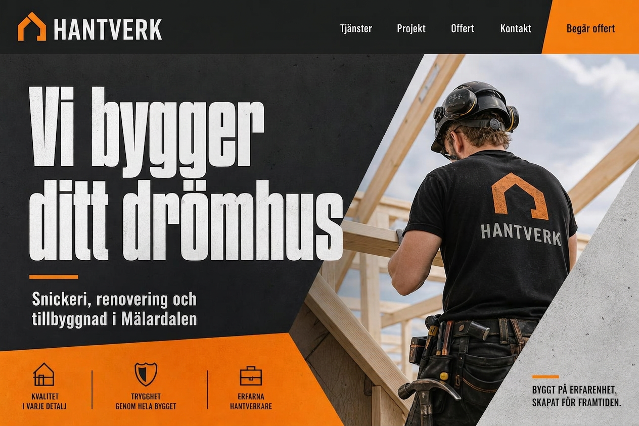 Stark Bygg — exempel på Hantverk & Bygg hemsida