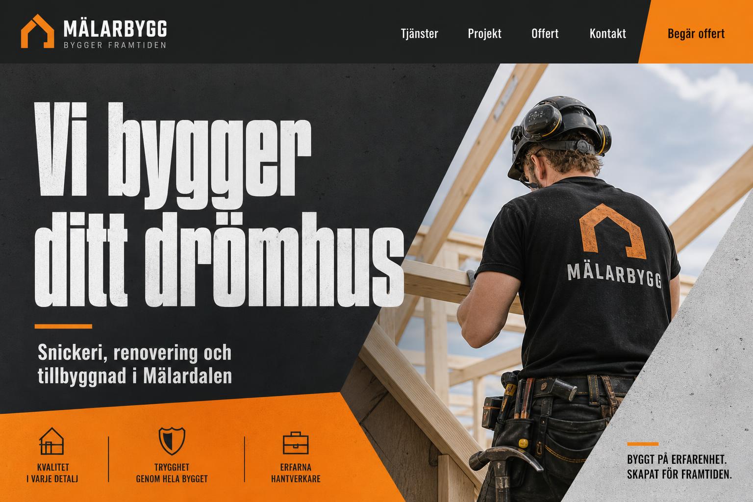 Stark Bygg — exempel på Hantverk & Bygg hemsida