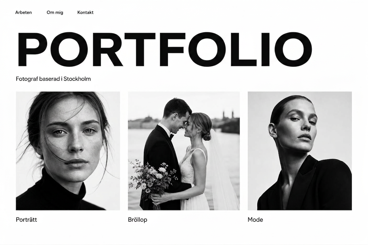Nordic Portfolio — exempel på Kreativ portfolio hemsida